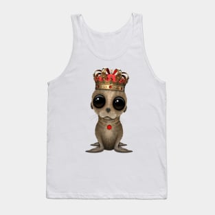 Cute Baby Sea Lion Wearing Crown Tank Top